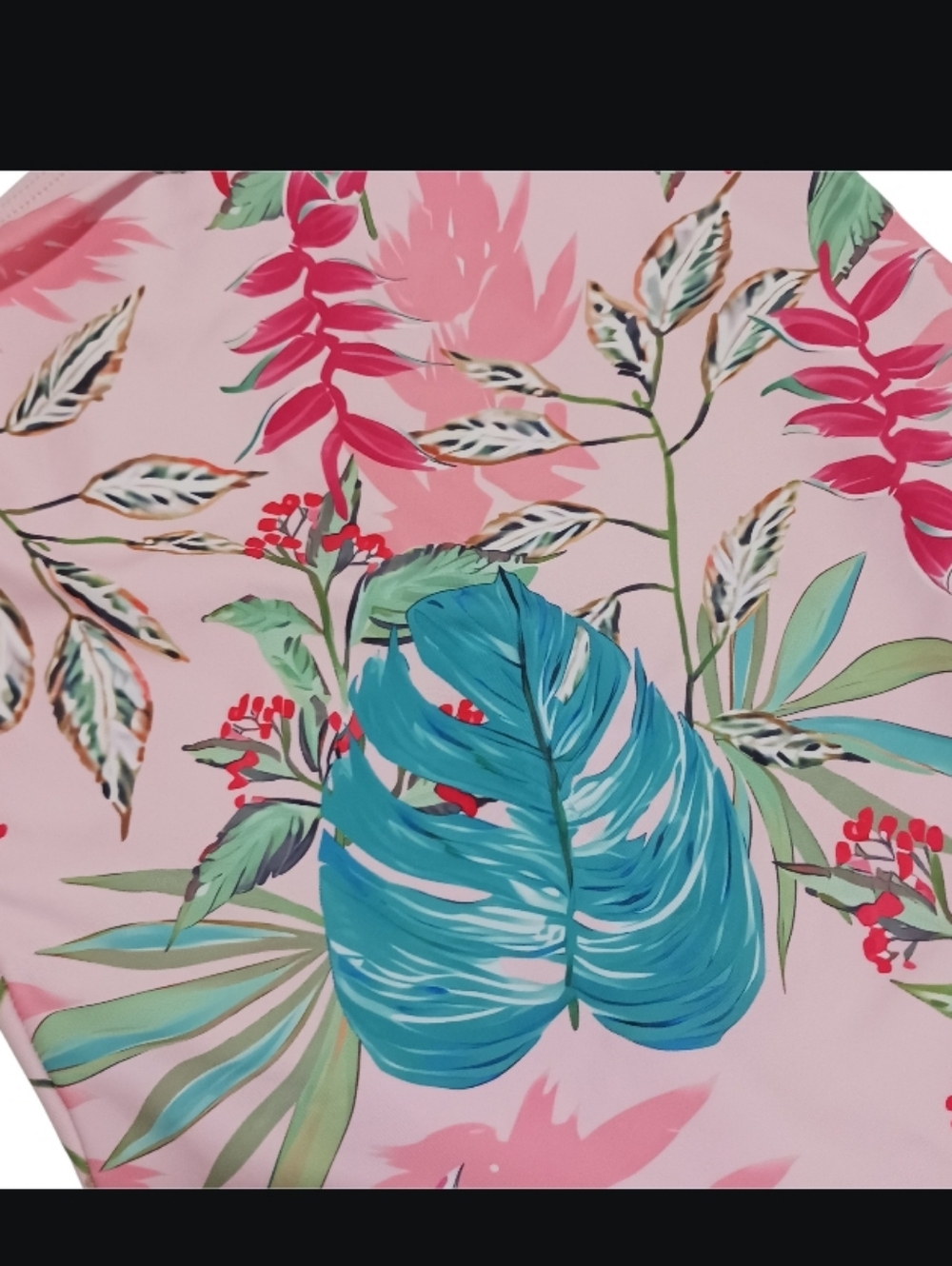 One Shoulder Ruffle Padded Underwire One-Piece Tropical Print Swimsuit - Picture 7 of 11